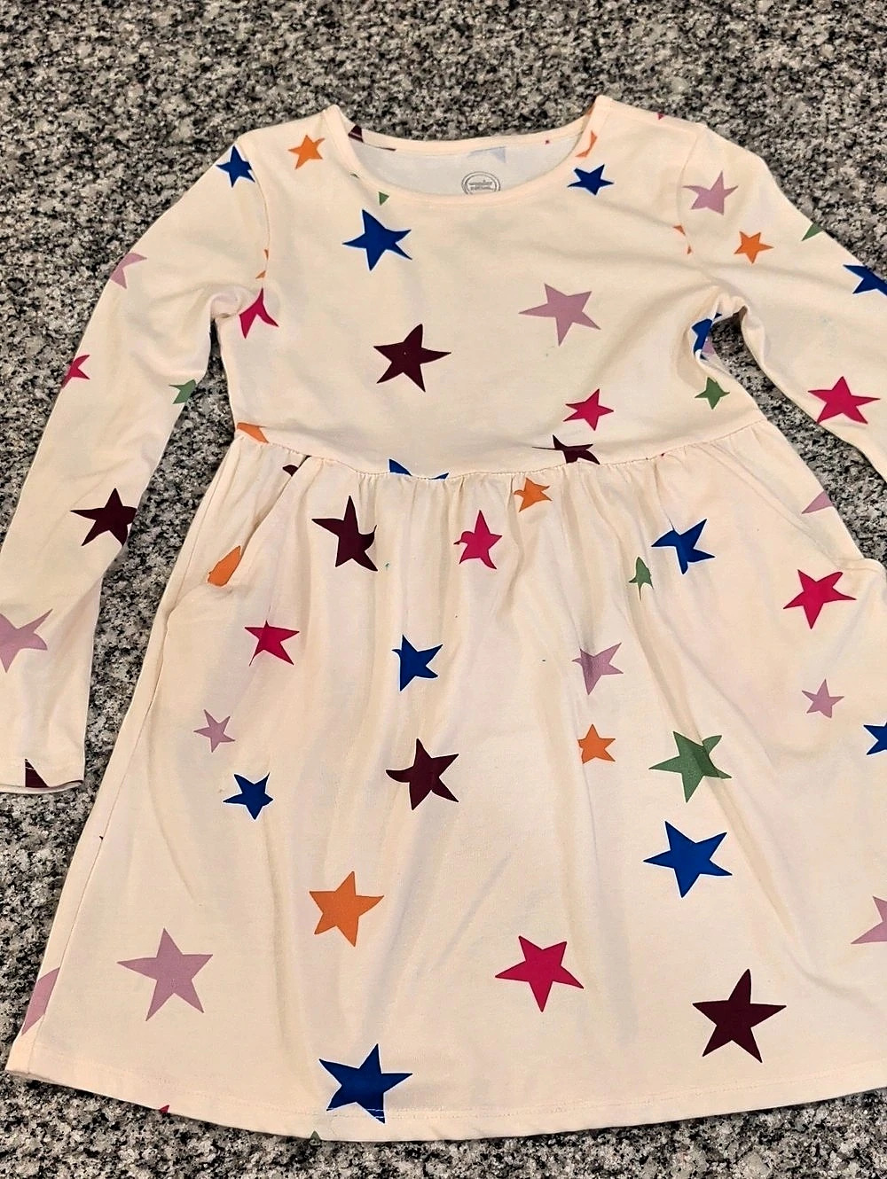 Wonder Nation Girls Long Sleeve Play Dress with Pockets Size Small